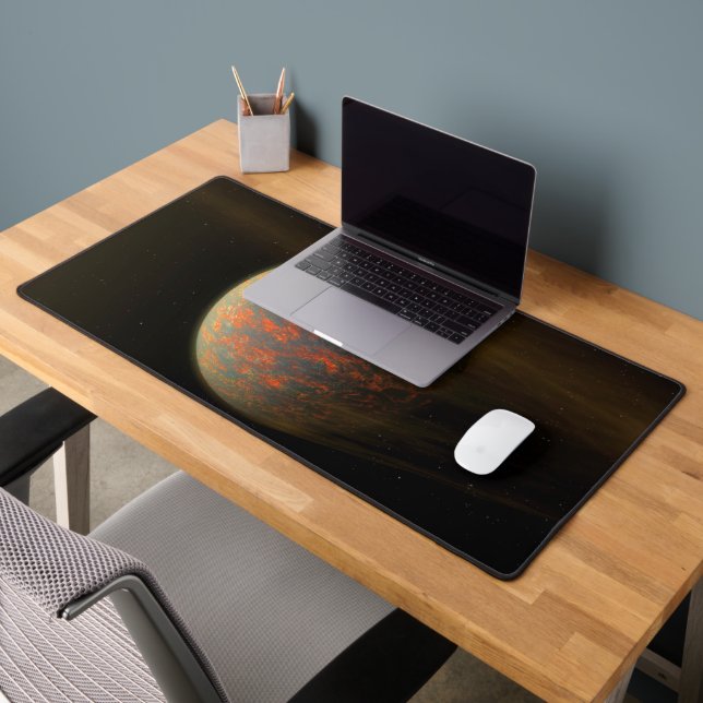Exoplanet 55 Cancri E And Its Molten Surface Desk Mat (Office 2)