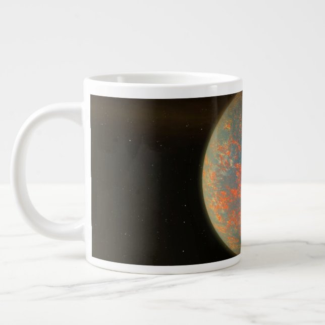Exoplanet 55 Cancri E And Its Molten Surface Large Coffee Mug (Left)