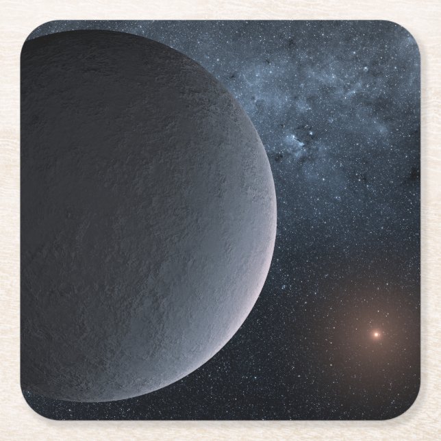 Exoplanet Ogle-2016-Blg-1195lb Orbits A Small Star Square Paper Coaster (Front)