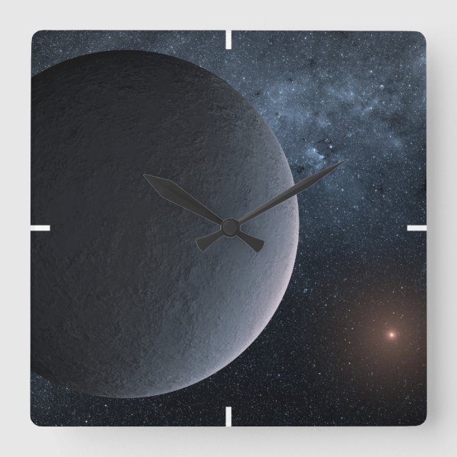 Exoplanet Ogle-2016-Blg-1195lb Orbits A Small Star Square Wall Clock (Front)