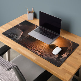 Exoplanet Trappist-1f From Its Icy Night Side. Desk Mat