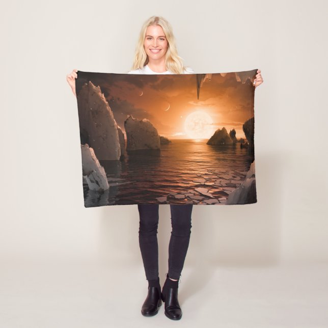 Exoplanet Trappist-1f From Its Icy Night Side. Fleece Blanket (In Situ)