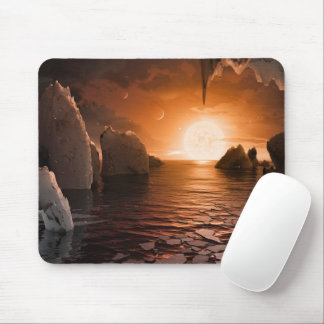 Exoplanet Trappist-1f From Its Icy Night Side. Mouse Pad