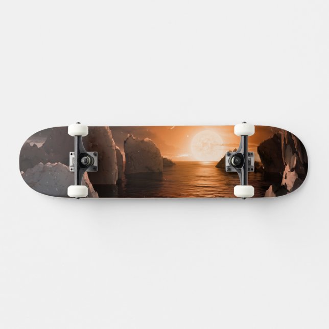 Exoplanet Trappist-1f From Its Icy Night Side. Skateboard (Horz)
