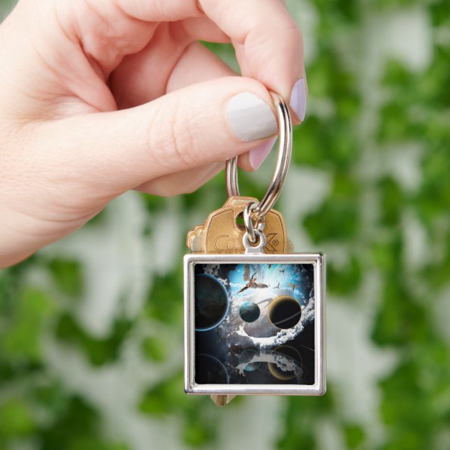 Exoplanets and Earth Keychain (Hand)