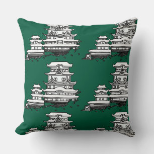 Exotic Abode Dk Green          Throw Pillow