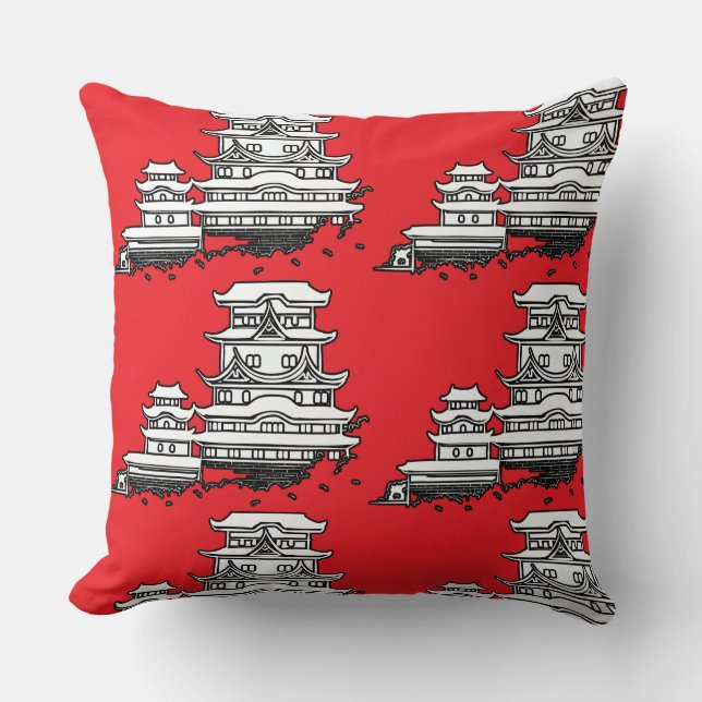 Exotic Abode Red       Throw Pillow (Front)