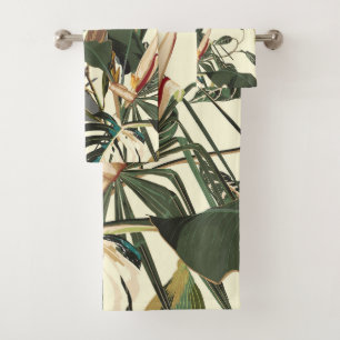 Exotic abstract jungle illustration. bath towel set