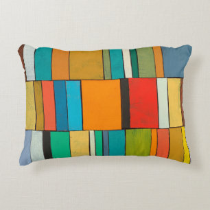 Exotic abstract tropical pattern with bright colou accent pillow
