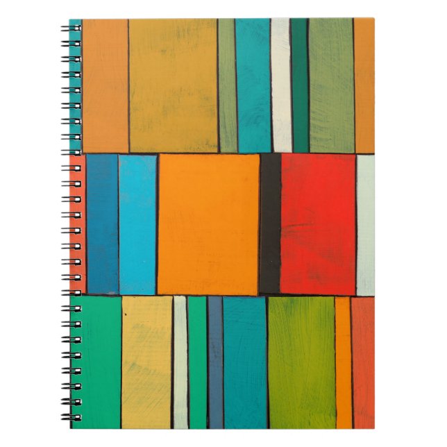 Exotic abstract tropical pattern with bright colou notebook (Front)