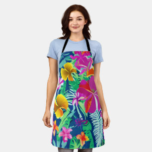 Exotic And Bold Tropical Florals Apron