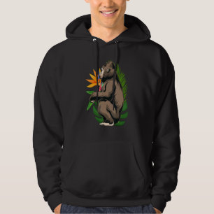 Exotic Animal Ape Monkey Tropical Flowers Gorilla Hoodie