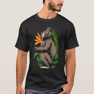Exotic Animal Ape Monkey Tropical Flowers Gorilla T-Shirt