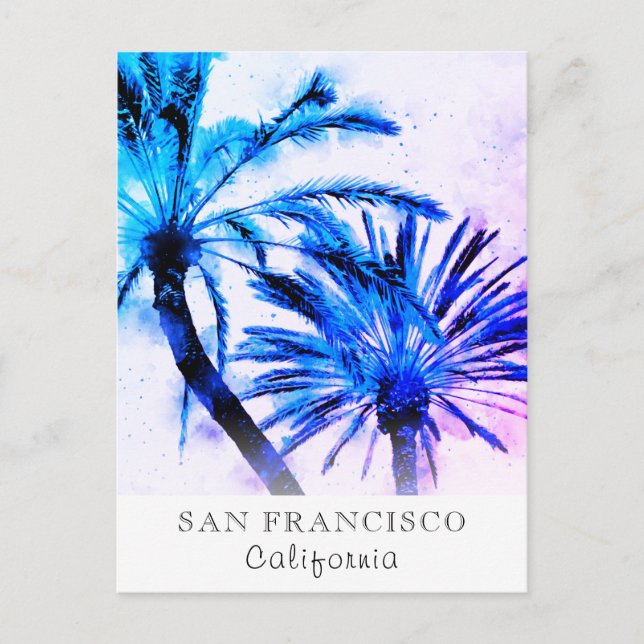 *~* Exotic AP25 Personalize Travel Abstract Palm Postcard (Front)
