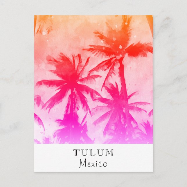 *~* Exotic AP25 Personalize Travel -  Palm Leaf Postcard (Front)