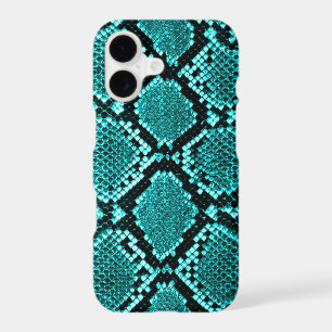 Exotic Aqua Diamond Rattlesnake Skin Animal Print