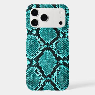 Exotic Aqua Diamond Rattlesnake Skin Animal Print