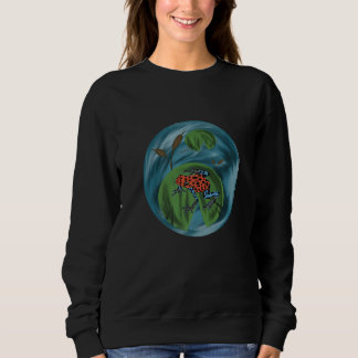 Exotic Arrow Poison Frog Red Blue with Water Lily Sweatshirt