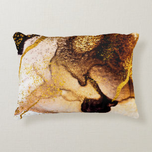 Exotic ART. Golden swirl, artistic design. Painter Accent Pillow