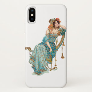 Exotic Art Nouveau Beauty in Teal Robes Case-Mate iPhone Case