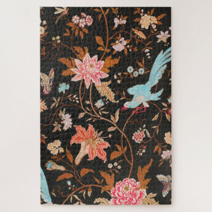 Exotic Asian Birds And Flowers Jigsaw Puzzle