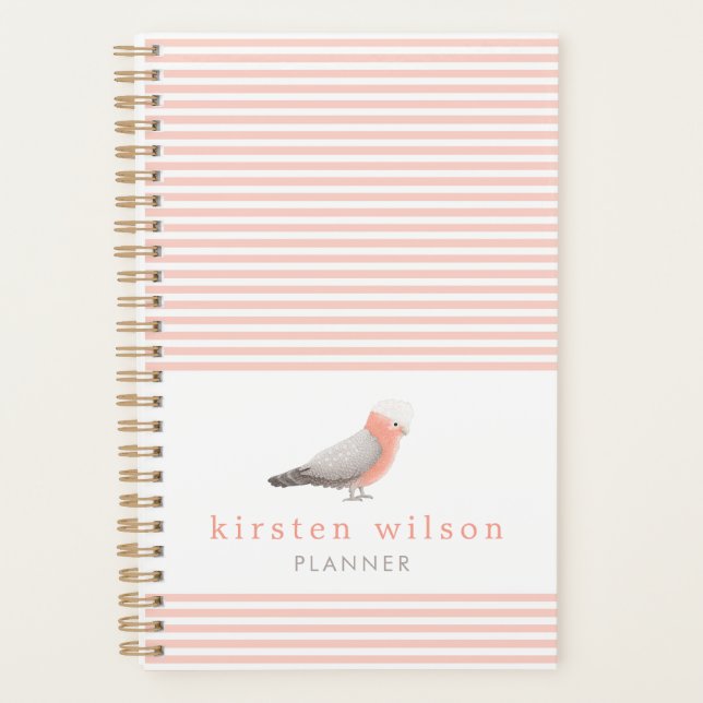 Exotic Australian Galah Bird - Personalized Planner (Front)
