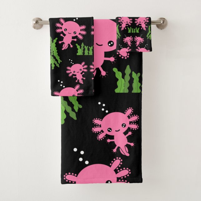 Exotic Axototl Salamander Bath Towel Set (Insitu)