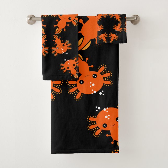 Exotic Axototl Salamander Bath Towel Set (Insitu)