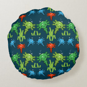 Exotic Axototl Salamander Pillowcase Round Pillow