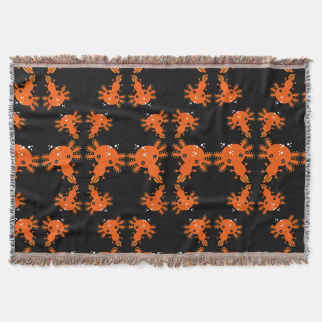 Exotic Axototl Salamander Throw Blanket (Front)