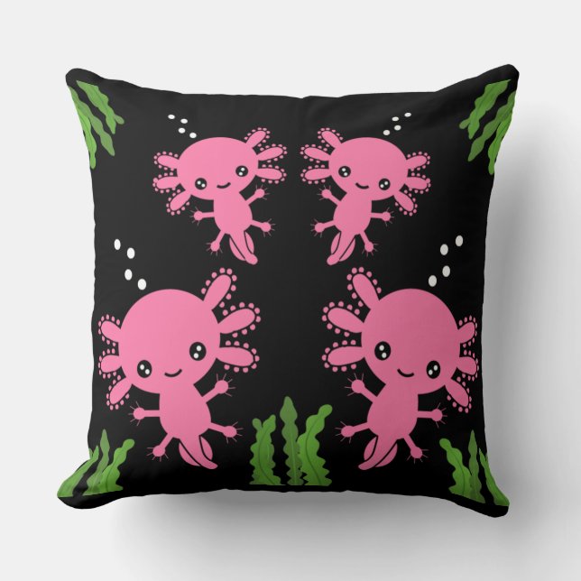 Exotic Axototl Salamander  Throw Pillow (Front)