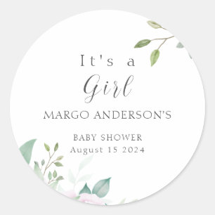 Exotic Baby Shower Rose Fdventure Classic Round Sticker