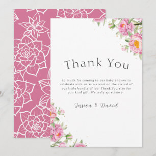 Exotic Baby Shower Rose Fdventure Thank You Card