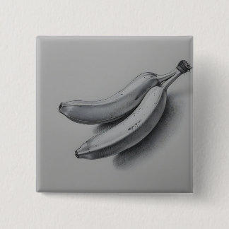 Exotic Bananas in Grey 2 Inch Square Button