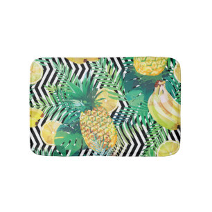 Exotic Bananas Lemons Tropical Seamless Bath Mat