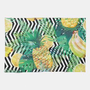 Exotic Bananas Lemons Tropical Seamless Kitchen Towel