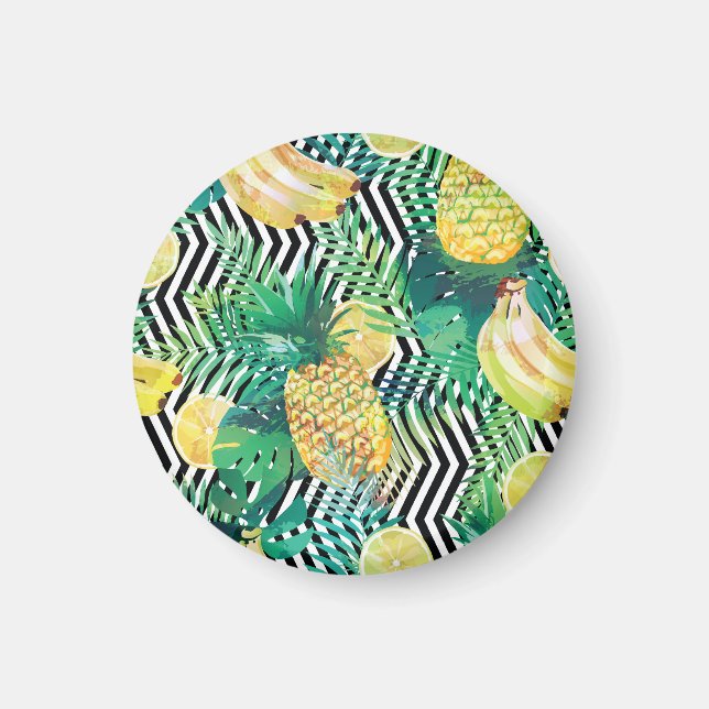 Exotic Bananas Lemons Tropical Seamless Magnet (Front)