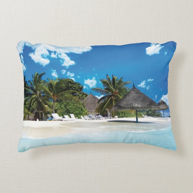 Exotic Beach Accent Pillow (Front)