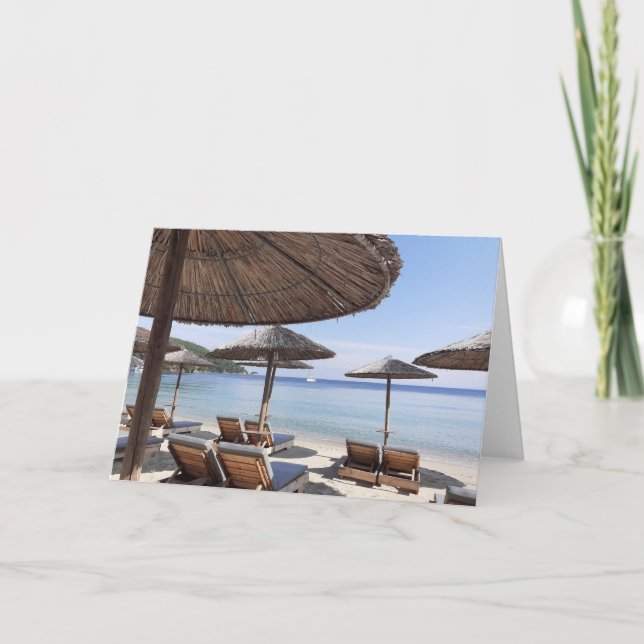  Exotic beach card. Blank for your own message. Card (Front)