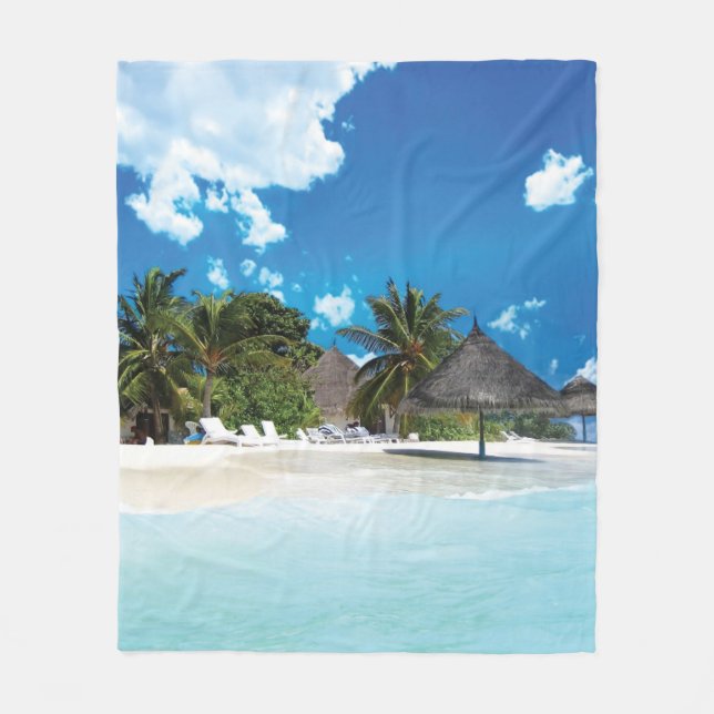 Exotic Beach  Fleece Blanket (Front)