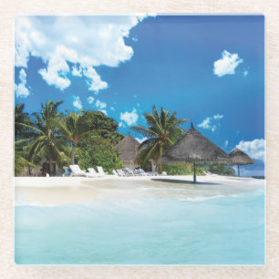 Exotic Beach  Glass Coaster