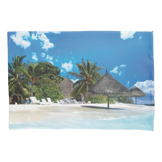 Exotic Beach  Pillowcase (Front-Left)