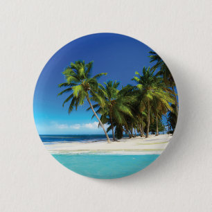 Exotic beach throw pillow 2 inch round button
