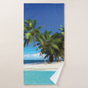 Exotic beach throw pillow bath towel