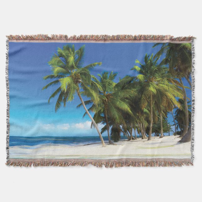 Exotic beach throw pillow blanket (Front)