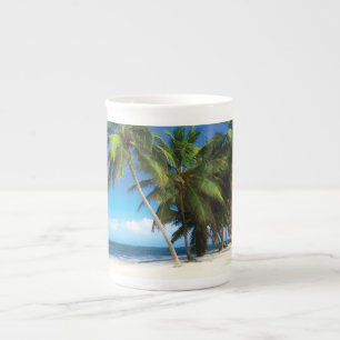 Exotic beach throw pillow bone china mug