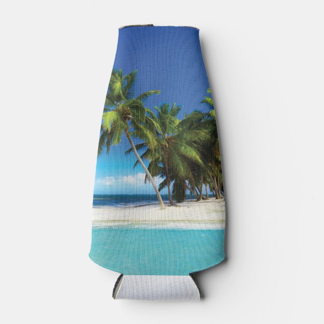 Exotic beach throw pillow bottle cooler (Front)