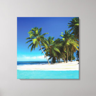 Exotic beach throw pillow canvas print