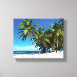 Exotic beach throw pillow canvas print