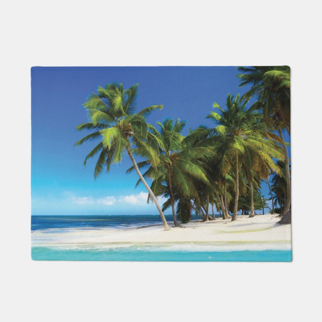 Exotic beach throw pillow doormat (Front)